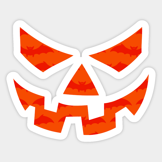 Scary Pumpkin Face Sticker by superdupertees